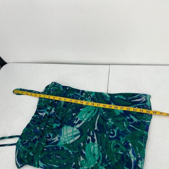 INC International Concepts L Ruffle Camisole Green Blue Abstract Layering Top - Picture 7 of 9